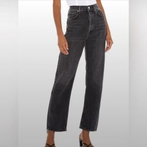 AGOLDE 90s Midrise Loose Fit Jeans in Photogram (washed black), size 25